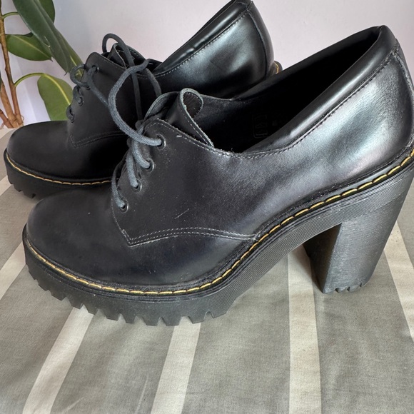 Dr. Martens Black Platform 4-hole Lace-Up Shoes